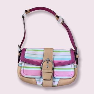 Authentic y2k Hampton multicolored striped Coach bag